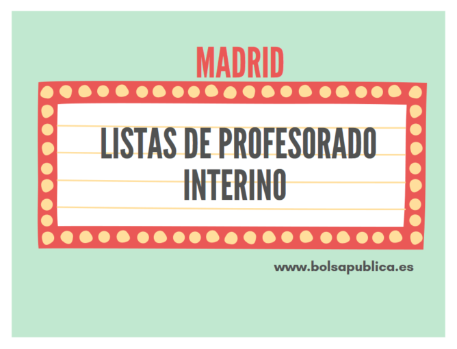 Listas de las bolsas docentes de de Madrid (2019-20)
