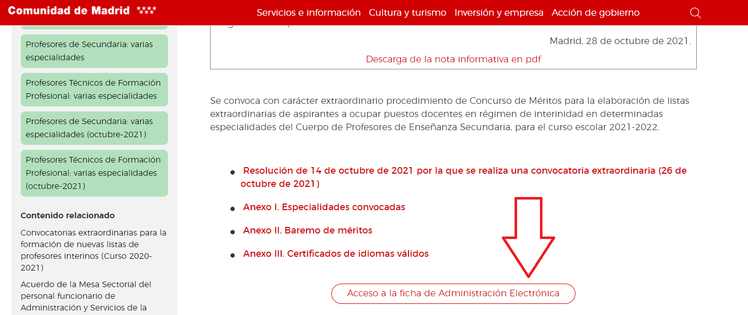 acceso registro bolsas docentes Madrid